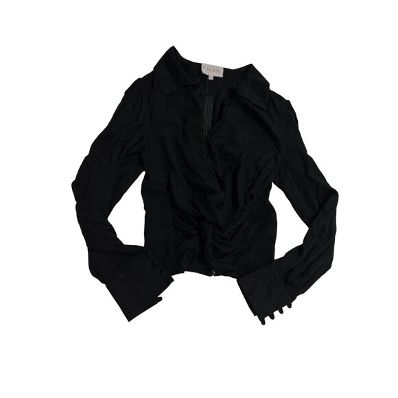 F.ILKK Tops - F.ILKK Long Sleeve Twist Front Top in Black